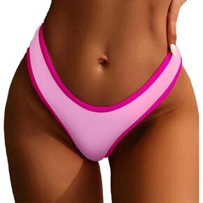 Sexybody Women’S Rib V Front Bikini Bottom Cheeky High Cut Bathing Suit Bottoms Swimsuit Bottom