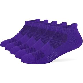 Women's Breathable Athletic Running Low Cut Socks Cotton Cushioned Ankle Tab Socks, 5 Pairs