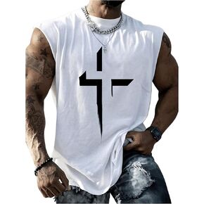 SOLY HUX Men's Tank Top Letter Print Round Neck Sleeveless Casual Summer Shirts