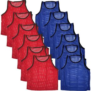 BlueDot Trading Adult Sports Pinnie Scrimmage Training Vest, Yellow, 12 Pack
