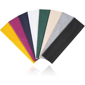 Workout Headbands for Women Non Slip - 8PCS Elastic Sport Head Bands for Women's Hair, Sweat Headband for Athletic Yoga Running Gym