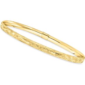Canaria Italian 10kt Yellow Gold Brushed Bangle Bracelet. 8 inches