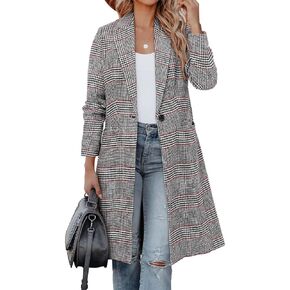 CHICZONE Women's Notch Lapel Double Breasted Mid Long Pea Coat Wool Blend Overcoat Winter Outwear in Saudi Arabia