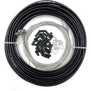 Lined Bicycle Brake Cable Housing, 5mm x 50ft, Including 30 PCS Cable End Caps Kit, The Most Trusted DIY Set for SRAM/Shimano Mountain Bike Road Bike (50ft+10 Mountain Inner Wires) in Kuwait