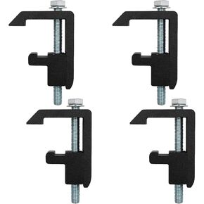 Track System Mounting Clamp, Track System Mounting Clips, P-AC-04N High Strength Truck Cap Topper Clamps Compatible for Toyota Tacoma/Tundra Truck Cap/Camper Shell, Set of 4 -Black