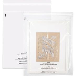 Spartan Industrial - 20" X 24" (100 Count) Self-Seal Clear Poly Bags With Suffocation Warning for Packaging, Bedding, Costumes - Permanent Adhesive