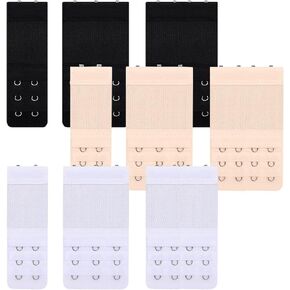 9 Pcs Stretchy Bra Extenders for Women,2 Hook/3 Hook/4 Hook Bra Extender for Plus Size,Soft Skin Friendly Bra Strap Extender (Black/White/Beige)