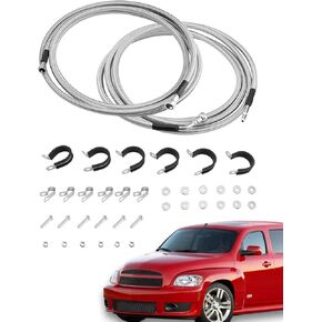 مجموعة خط الوقود، متوافقة مع 2006-2011 Chevy HHR، 2005-2010 شيفروليه كوبالت، 07-10 بونتياك G5، خطوط إصلاح كاملة، إصلاح سريع، مجموعة خط غاز خرطوم مضفر من الفولاذ المقاوم للصدأ، QFF0015SS، 819-811