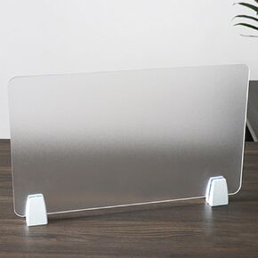 4 Pcs Desk Divider Privacy Panel 23.6 x 15.8 Inch Counter Desk Acrylic Panel Holder Free Standing Privacy Shield Work Station Desk Divider Partition for Offices Schools Call Centers (Frosting)
