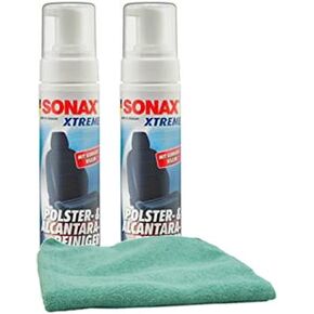 Sonax Upholstery & Alcantara Cleaner (250 ml) Bundle with Microfiber Cloth (3 Items)