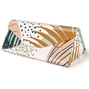 Sunglasses Case, Foldable Glasses Case, Magnetic PU Leather Hard Shell Folding Eyeglasses Case