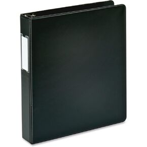 Business Source 33125 Slanted D-Ring Binder w/LBL HLD, 1-1/2-Inch , Black