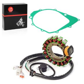 Stator with Gasket for Yamaha Warrior 350 YFM350 1996-2001 Big Bear 350 1995-1997 Kodiak 400 1993-1998 3HN-85510-10-00 3GD-15451-00-00