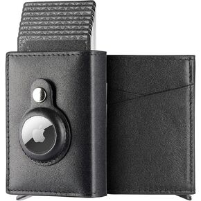 Mens Wallet Card Holder Pop Up Aluminum Card Case for Men RFID Protection Credit Card Holder Up to 13 Cards (Black)