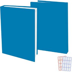 2 Pack Stretchable Book Sleeve Covers, for Paperbacks Hardcover Textbooks up to 9" x 12", Office Supplies with Free Sticker Labels (2 Pack, Black)