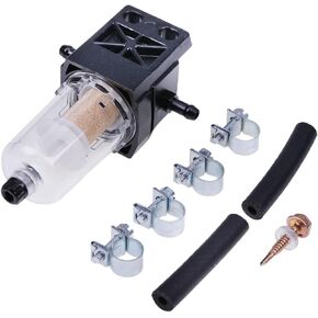 ZTUOAUMA Fuel Water Separator Assy Bronze Fuel Filter Element Kit 6mm Outlet and Inlet with Hoses and Clamps Compatible with Webasto Eberspacher Diesel Parking Heaters