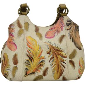 Anuschka Women's Hand Painted Genuine Leather Triple Compartment Satchel - Zip Entry, Multiple Pockets & Multipurpose Pouch