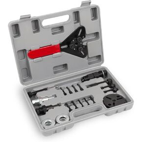 AC clutch removal tool - AC compressor tool kit - complete set of automotive tools - mechanic tool set for removal and installation of air conditioner clutch