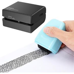 Electric Letter Opener and Confidential Roller Stamp Combo, Portable Office School Stationery for Cutting Envelope,ID Blockout, Womens Mens Moms Dads Gifts for Birthday Anniversary