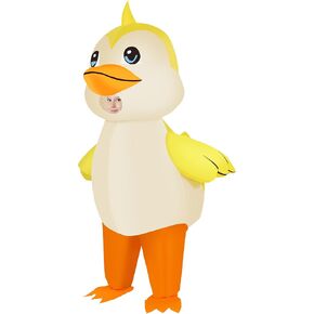 M MH ZONE Inflatable Duck Costume for Adult(Kids) Funny Halloween Costumes Cosplay Fantasy Blow up Costume