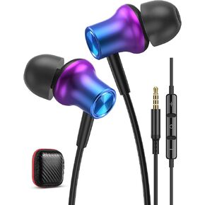 iMangoo for Apple Headphones Magnetic HiFi Stereo Bass Wired Earbuds MFi Certified Headset Lightning Earphones with Microphone Volume Control for iPhone 14 Plus 13 Pro Max 12 Mini 11 10 XS XR Purple