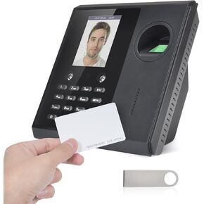 Bisofice Time Clocks for Employees for Small Business, Attendance Machine Supports Facial Recognition, Fingerprint Scanning, RFID and PIN Punching, Security Checks(0 Monthly Fees)