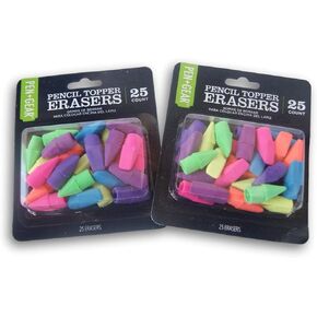 Colorful Pencil Topper Eraser Set - 50 Count