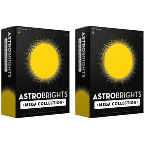 Astrobrights Mega Collection, Colored Cardstock, Bright Yellow, 320 Sheets, 65 lb/176 gsm, 8.5" x 11" - MORE SHEETS! (91625)