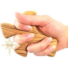 Dacaret Factory Healing Cross | Olive wood | 5'' fits in the hand for praying | Confirmation, First Communion Gifts | Loss of a dear one | Memorial | Christmas Gift (Without Engraving)