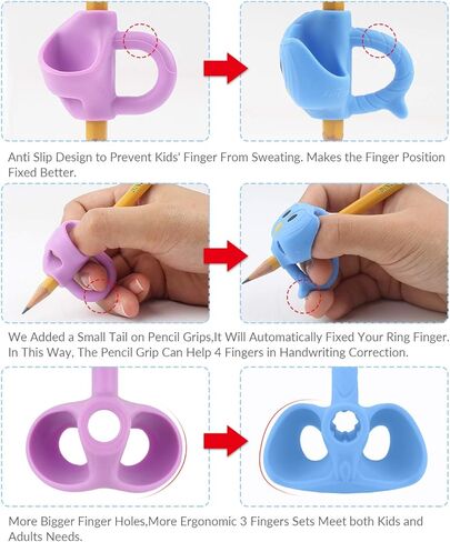 Firesara Training Grips, Original Breakthrough Assorted Writing Aid Grip Trainer Posture Correction Finger Grip for Kids Preschoolers Children Adults Special Needs for Lefties or Righties(4PCS) in Kuwait