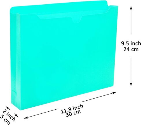 Youngever 6 Pack Heavy Duty Plastic File Jacket, Reinforced Straight Cut Tab, Expandable File Jackets, 2 inch Expansion Pocket, Letter Size, Assorted Colors in Saudi Arabia