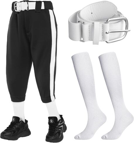 Cozypower 3 Pcs Baseball Pants Combo Set Men Youth Boy and Girls Softball Pants with Socks and Belts in Saudi Arabia