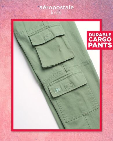 AEROPOSTALE Girls' Pants Set - 2 Piece Jersey Graphic Tee and Twill Cargo Jogger Pants - Summer Outfit for Girls (7-16) in Saudi Arabia
