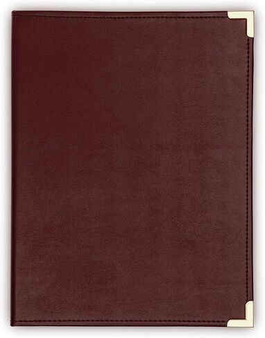 Samsill Classic Business Padfolio، محفظة تنفيذية، جلد صناعي أسود، زوايا نحاسية، منظم مستندات السيرة الذاتية، يحمل لوحة كتابة مقاس 8.5 × 11 بوصة، حلقة قلم in Kuwait