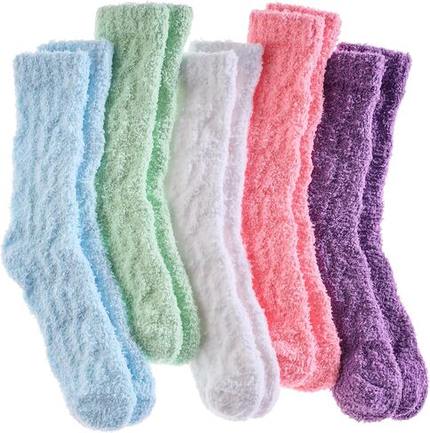 Fuzzy Socks for Women Fluffy Slipper Socks Cozy Winter Warm Soft Microfiber Plush Home Sleeping Gift Socks in Saudi Arabia