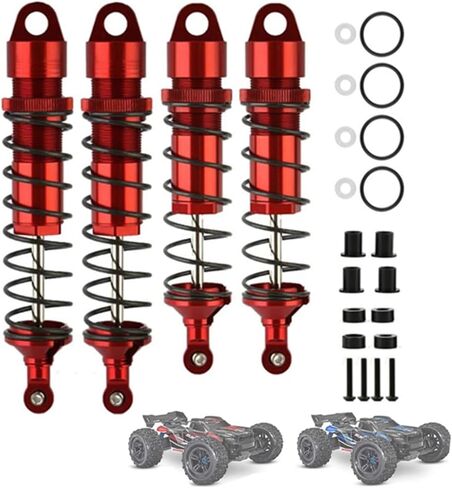 الألومنيوم الأمامي والخلفي RC الصدمات ترقية أجزاء لSledge 4WD #95076-4، ترقيات Big Bore Sledge لـ 1/8 Sledge Monster Truck 4PCS / Set (أحمر) in Kuwait