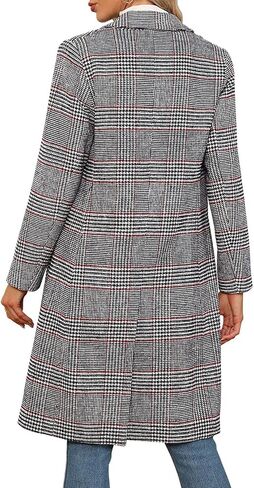 CHICZONE Women's Notch Lapel Double Breasted Mid Long Pea Coat Wool Blend Overcoat Winter Outwear in Saudi Arabia