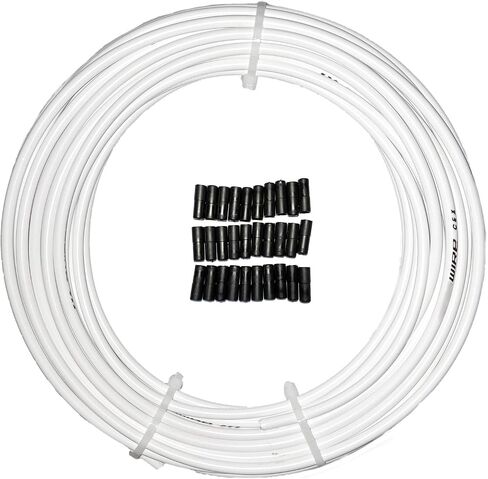 Lined Bicycle Brake Cable Housing, 5mm x 50ft, Including 30 PCS Cable End Caps Kit, The Most Trusted DIY Set for SRAM/Shimano Mountain Bike Road Bike (50ft+10 Mountain Inner Wires) in Saudi Arabia