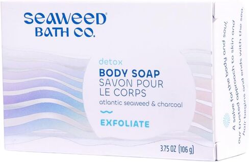 Seaweed Bath Co. Exfoliate Detox Body Soap, 3.75 Ounce (Pack of 3), Sustainably Harvested Seaweed, Charcoal in Saudi Arabia