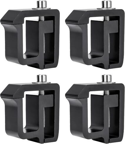 AA-Racks P-AC(4)-09 Set of 4 Aluminum C-clamps for Non-Drilling Truck Rack & Camper Shell Installation - Black in Kuwait
