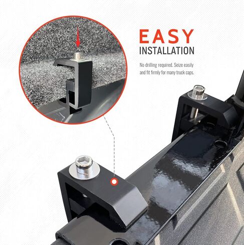 AA-Racks P-AC(4)-09 Set of 4 Aluminum C-clamps for Non-Drilling Truck Rack & Camper Shell Installation - Black in Kuwait