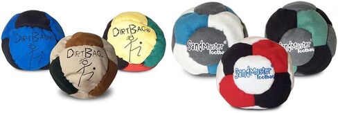 World Footbag Dirtbag Footbag 8-Panel Synthetic Suede and Sand Filled Hacky Sack Footbag | 3-Pack Assorted Color in Saudi Arabia