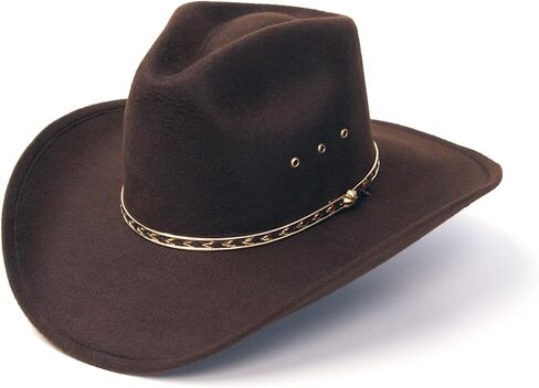 Felt Finish Cowboy Hat - Pinch Front Style with Gold Band | Kids' Cowboy & Cowgirl Hat in Saudi Arabia