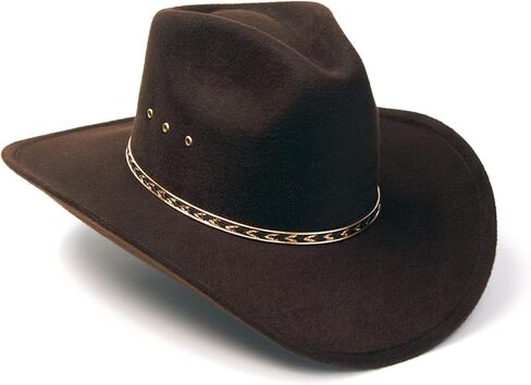 Felt Finish Cowboy Hat - Pinch Front Style with Gold Band | Kids' Cowboy & Cowgirl Hat in Saudi Arabia