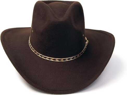 Felt Finish Cowboy Hat - Pinch Front Style with Gold Band | Kids' Cowboy & Cowgirl Hat in Saudi Arabia