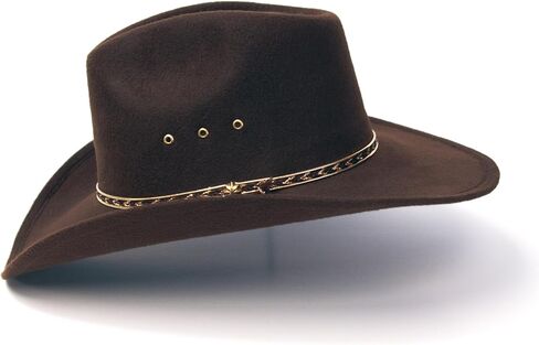 Felt Finish Cowboy Hat - Pinch Front Style with Gold Band | Kids' Cowboy & Cowgirl Hat in Saudi Arabia