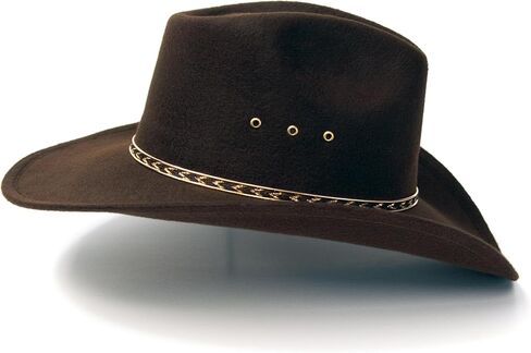 Felt Finish Cowboy Hat - Pinch Front Style with Gold Band | Kids' Cowboy & Cowgirl Hat in Saudi Arabia