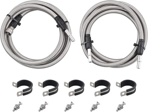 مجموعة خطوط الوقود المضفرة من الفولاذ المقاوم للصدأ 819-816، متوافقة مع شيفروليه سيلفرادو/جي إم سي سييرا 1500 2500 3500 2004-2010، استبدال # 15946184 15946199 15946178 19356397 in Kuwait