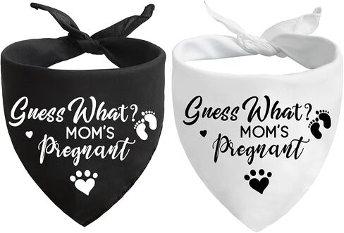 Mom&Dad are Getting me a Human, Dog Pregnancy Announcement Bandana, Pet Accessories for Dog Lovers, Gender Reveal Photo Prop Pet Scarf, Pack of 2 in Kuwait