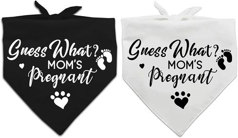Mom&Dad are Getting me a Human, Dog Pregnancy Announcement Bandana, Pet Accessories for Dog Lovers, Gender Reveal Photo Prop Pet Scarf, Pack of 2 in Kuwait